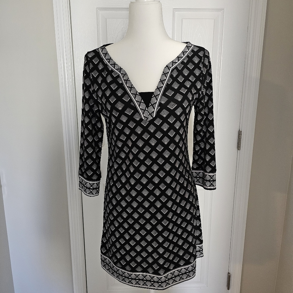 WHBM B&W Patterned Women's Dress